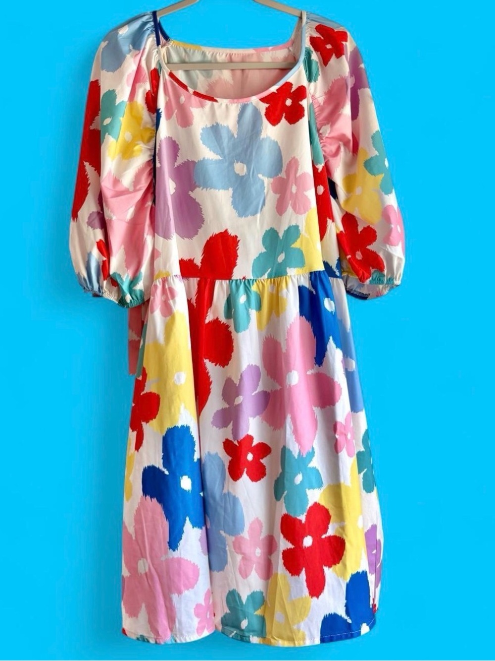 SHEIN Floral Puff-Sleeve Dress